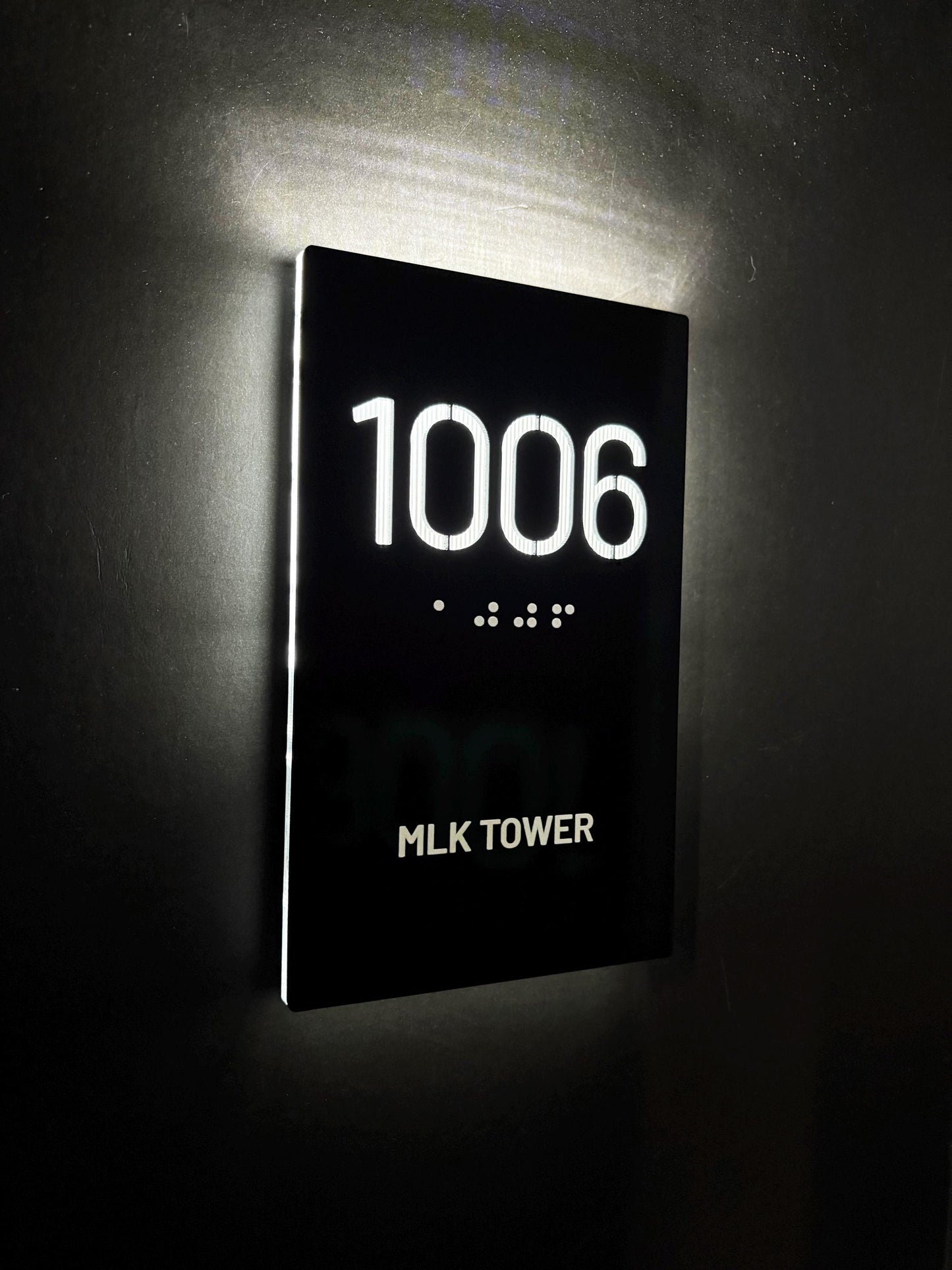 Hotel Door Sign with ADA Braille, LED Lighted Room Number Plaque, Custom Acrylic Hotel Room Sign, Personalized Door Sign