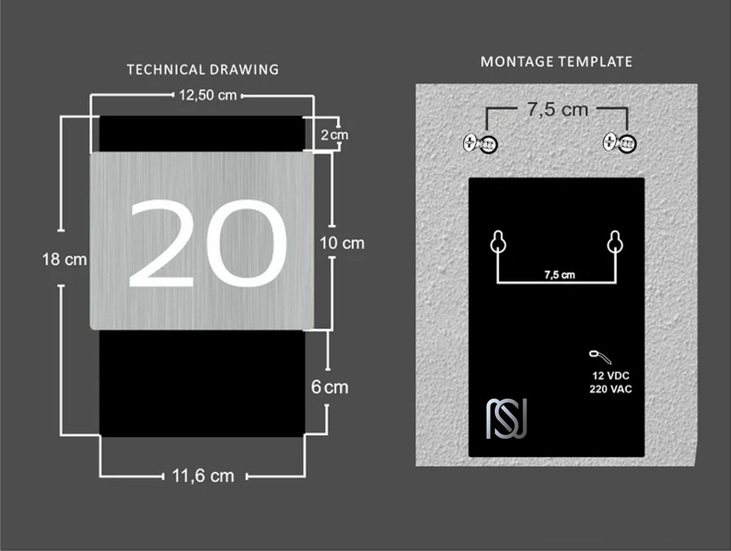Illuminated Hotel Room Number with ADA Braille and Logo, LED Personalized Door Plaque, Custom Acrylic Hotel Decor, Room Identifier Sign